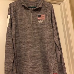 Grey team USA long sleeved 3 quarter zip up